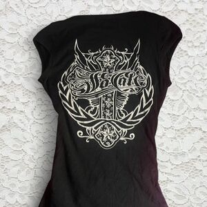 So Cal Women's Black Short Sleeve Tee with White Cross Crest